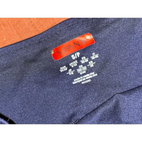 Spanx Navy High Rise Stretch Tummy Control Cropped Leggings Women's Size S mall - Picture 7 of 8